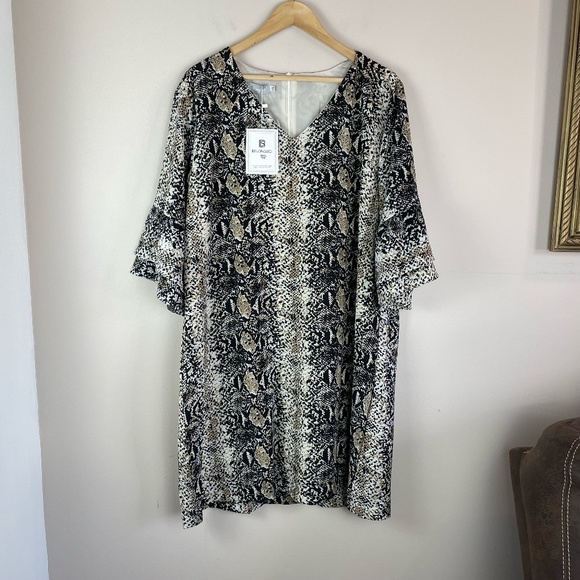 Belongsci Dresses & Skirts - Belongsci Snake Skin Faux Midi XXL Womens V Neck